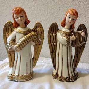 2 Vintage Mid Century Christmas Angels